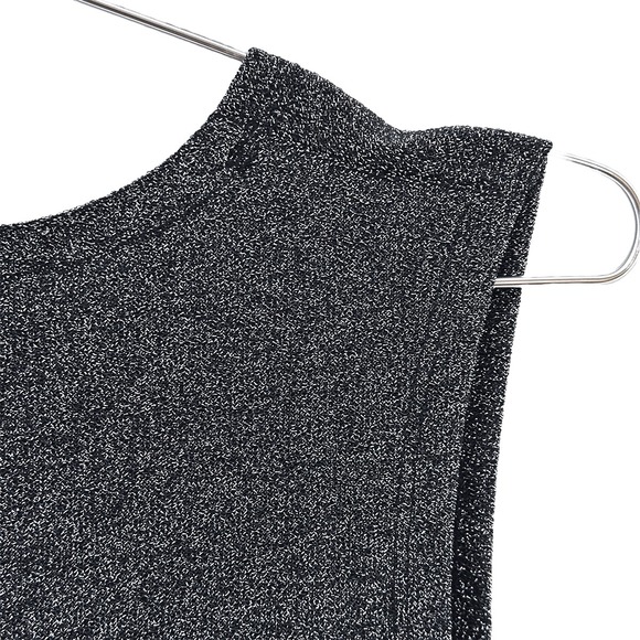 REBECCA MINKOFF‎ Shimmer Metallic Tank Top • Large • silver, black - Picture 5 of 8